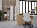 REGAŁ BIUROWY OLIV ZAMYKANY 8 PÓŁEK 2 DRZWI DĄB ARTISAN / BIAŁY MAT