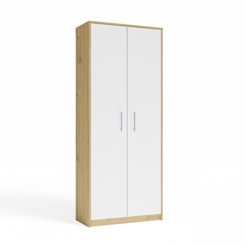 REGAŁ BIUROWY OLIV ZAMYKANY 8 PÓŁEK 2 DRZWI DĄB ARTISAN / BIAŁY MAT