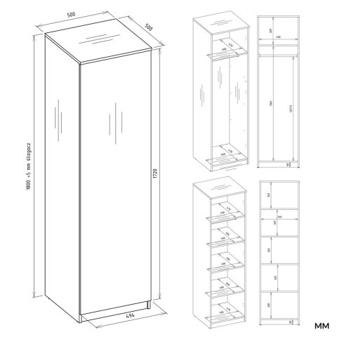 SZAFA MALWA SD-50 BIAŁY MAT