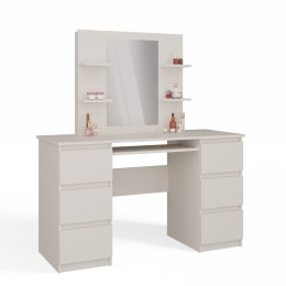 ELEGANCKA TOALETKA KOSMETYCZNA MARINA Z LUSTREM 4 PÓŁKI KOLOR KASZMIR