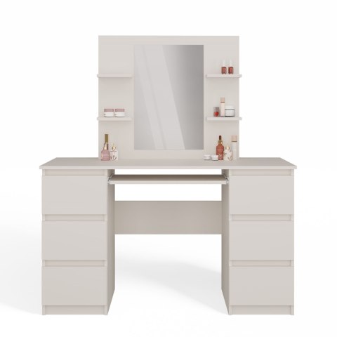 ELEGANCKA TOALETKA KOSMETYCZNA MARINA Z LUSTREM 4 PÓŁKI KOLOR KASZMIR