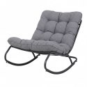 FOTEL BUJANY VIBE OGRODOWY GRUBA PODUSZKA STALOWY CZARNO SZARY