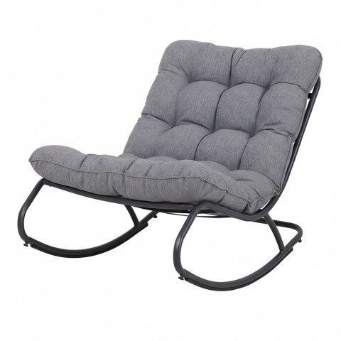 FOTEL BUJANY VIBE OGRODOWY GRUBA PODUSZKA STALOWY CZARNO SZARY