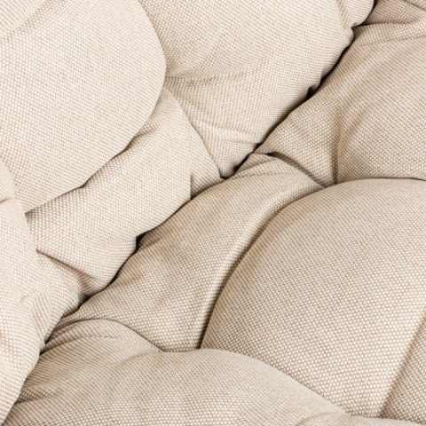 FOTEL RATTANOWY HOLAND OGRODOWY Z PODUSZKĄ STALOWA RAMA BEŻOWY