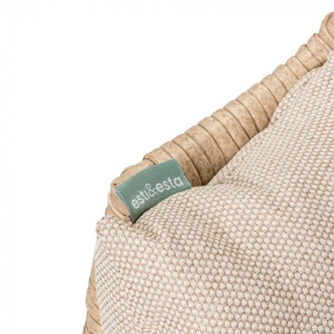 FOTEL RATTANOWY HOLAND OGRODOWY Z PODUSZKĄ STALOWA RAMA BEŻOWY