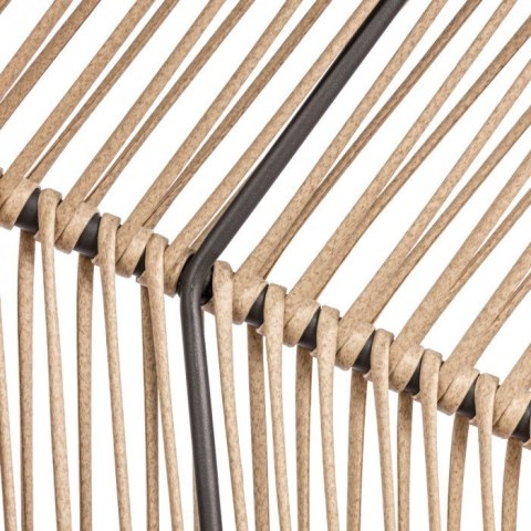 FOTEL RATTANOWY HOLAND OGRODOWY Z PODUSZKĄ STALOWA RAMA BEŻOWY