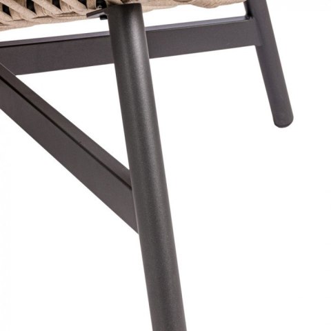 FOTEL RATTANOWY HOLAND OGRODOWY Z PODUSZKĄ STALOWA RAMA BEŻOWY