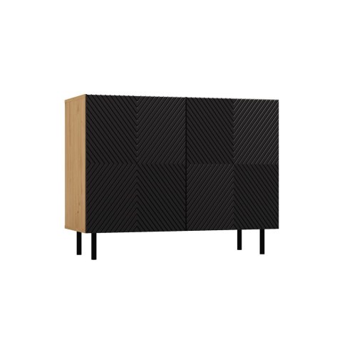 KOMODA KAMA Z RYFLOWANYMI FRONTAMI 2 DRZWI ARTISAN CZARNY