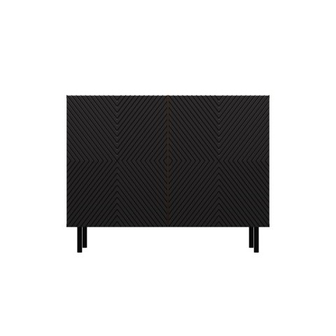 KOMODA KAMA Z RYFLOWANYMI FRONTAMI 2 DRZWI ARTISAN CZARNY