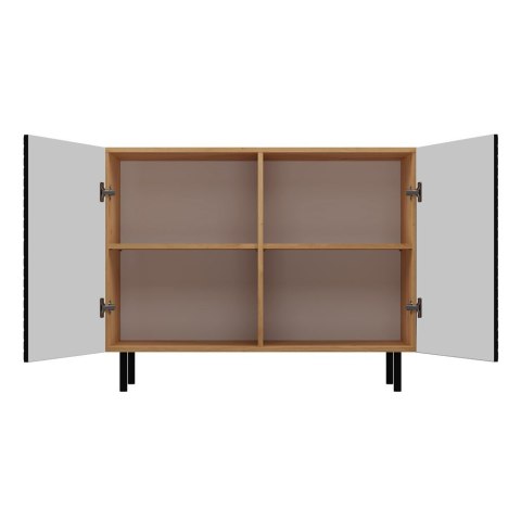 KOMODA KAMA Z RYFLOWANYMI FRONTAMI 2 DRZWI ARTISAN CZARNY