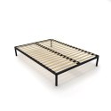 Stelaż Łóżka BED ALU 140x200 Metalowy Drewniane Listwy Nowoczesny CZARNY