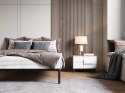 Stelaż Łóżka BED ALU 160x200 Metalowy Drewniane Listwy Nowoczesny CZARNY