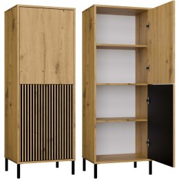 STYLOWA WITRYNA KAMARO 2 DRZWI LAMELE RYFLOWANY FRONT DĄB ARTISAM