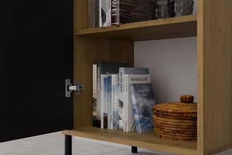 STYLOWA WITRYNA KAMARO 2 DRZWI LAMELE RYFLOWANY FRONT DĄB ARTISAM