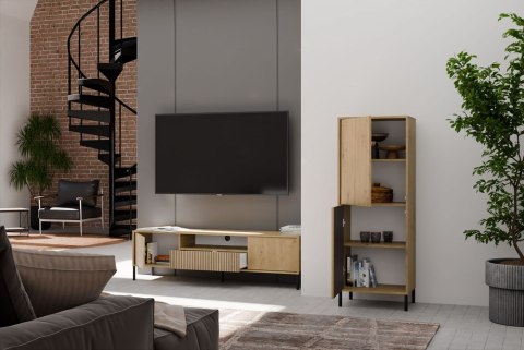 STYLOWA WITRYNA KAMARO 2 DRZWI LAMELE RYFLOWANY FRONT DĄB ARTISAM