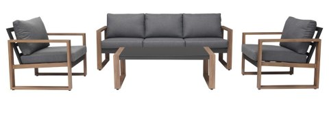 ZESTAW MEBLI JADALNIANYCH DUISBURG 2 FOTELE SOFA STOLIK NA TARAS DO OGRODU