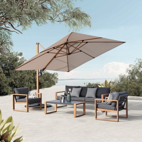 ZESTAW MEBLI JADALNIANYCH DUISBURG 2 FOTELE SOFA STOLIK NA TARAS DO OGRODU