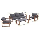 ZESTAW MEBLI JADALNIANYCH DUISBURG 2 FOTELE SOFA STOLIK NA TARAS DO OGRODU