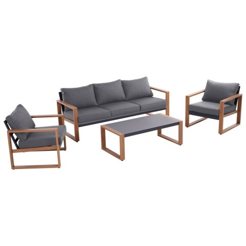 ZESTAW MEBLI JADALNIANYCH DUISBURG 2 FOTELE SOFA STOLIK NA TARAS DO OGRODU