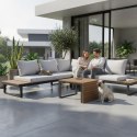KOMFORTOWY ZESTAW MEBLI OGRODOWYCH MARBELLA STOLIK SOFA NAROŻNIK SZARY