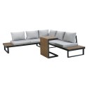 KOMFORTOWY ZESTAW MEBLI OGRODOWYCH MARBELLA STOLIK SOFA NAROŻNIK SZARY