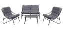 ZESTAW MEBLI OGRODOWYCH VIBE 2 FOTELE SOFA STOLIK KAWOWY SZARY