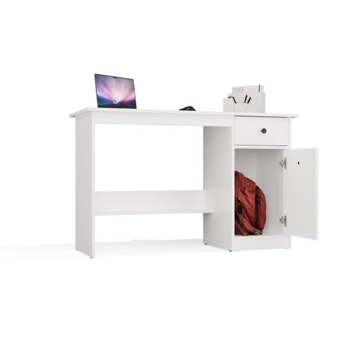 BIURKO KOMPUTEROWE CHESTER Z SZAFKĄ I SZUFLADĄ BIAŁY MAT