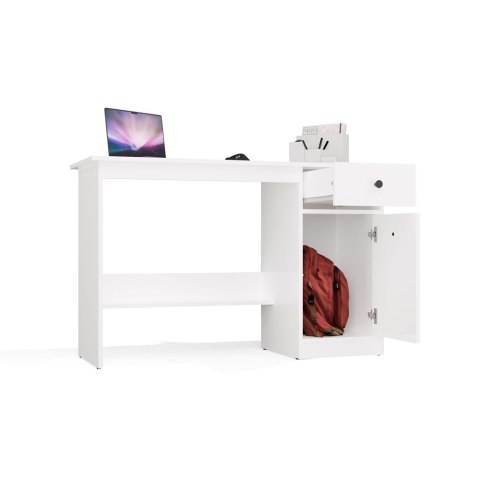 BIURKO KOMPUTEROWE CHESTER Z SZAFKĄ I SZUFLADĄ BIAŁY MAT