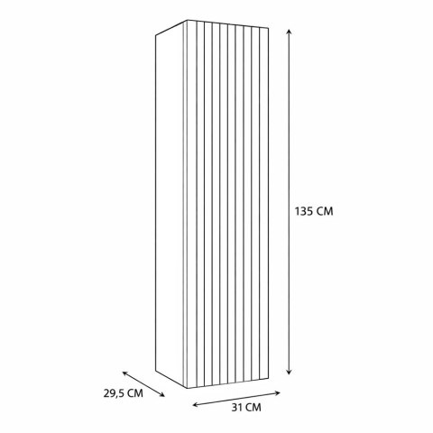 WISZĄCA SZAFKA ŁAZIENKOWA SŁUPEK REGAŁ TIGO RYFLOWANY FRONT KOLOR: KASZMIR