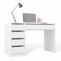 FUNKCJONALNE NOWOCZESNE BIURKO ARTO 120 CM 5 SZUFLAD BIAŁY MAT