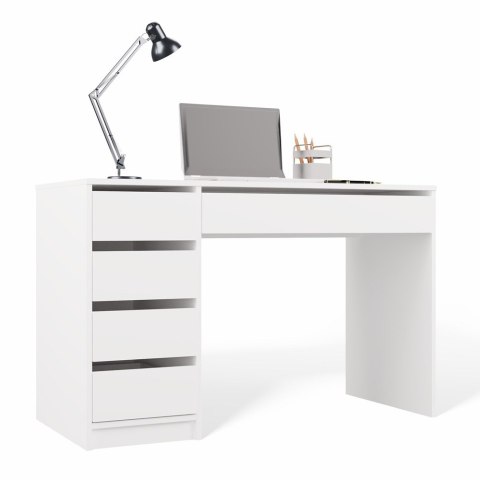 FUNKCJONALNE NOWOCZESNE BIURKO ARTO 120 CM 5 SZUFLAD BIAŁY MAT