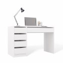 FUNKCJONALNE NOWOCZESNE BIURKO ARTO 120 CM 5 SZUFLAD BIAŁY MAT