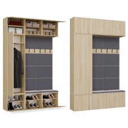 GARDEROBA HAGA DO PRZEDPOKOJU SZAFA 2X WIESZAK Z SIEDZISKIEM DĄB SONOMA