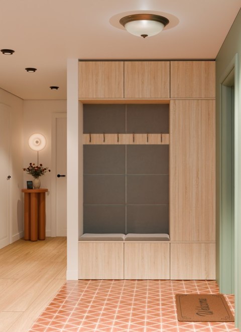 GARDEROBA HAGA DO PRZEDPOKOJU SZAFA 2X WIESZAK Z SIEDZISKIEM DĄB SONOMA