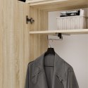 GARDEROBA HAGA DO PRZEDPOKOJU SZAFA 2X WIESZAK Z SIEDZISKIEM DĄB SONOMA