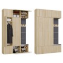 GARDEROBA HAGA DO PRZEDPOKOJU 2X SZAFA WIESZAK Z SIEDZISKIEM DĄB SONOMA