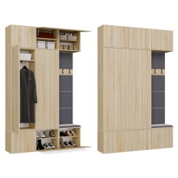 GARDEROBA HAGA DO PRZEDPOKOJU 2X SZAFA WIESZAK Z SIEDZISKIEM DĄB SONOMA