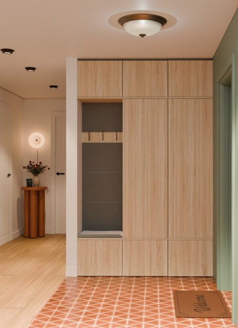 GARDEROBA HAGA DO PRZEDPOKOJU 2X SZAFA WIESZAK Z SIEDZISKIEM DĄB SONOMA