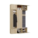 GARDEROBA HAGA DO PRZEDPOKOJU 2X SZAFA WIESZAK Z SIEDZISKIEM DĄB SONOMA