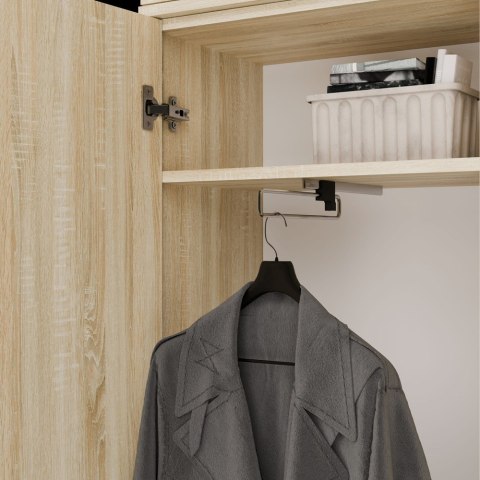 GARDEROBA HAGA DO PRZEDPOKOJU 3X SZAFA WIESZAK Z SIEDZISKIEM DĄB SONOMA