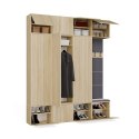 GARDEROBA HAGA DO PRZEDPOKOJU 3X SZAFA WIESZAK Z SIEDZISKIEM DĄB SONOMA