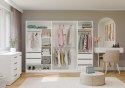GARDEROBA MODUŁOWA ZESTAW OPENO 260CM SZUFLADY PÓŁKI WIESZAK BIAŁY MAT
