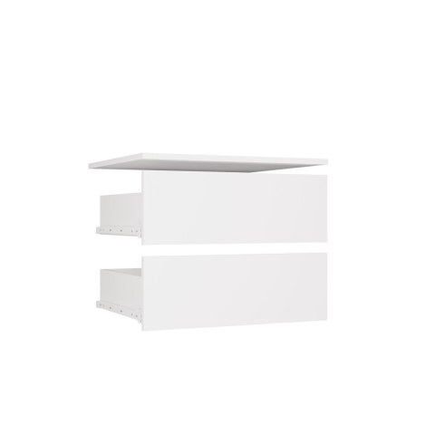 GARDEROBA MODUŁOWA ZESTAW OPENO 260CM SZUFLADY PÓŁKI WIESZAK BIAŁY MAT