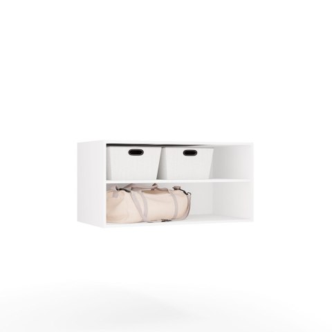 GARDEROBA MODUŁOWA ZESTAW OPENO 260CM SZUFLADY PÓŁKI WIESZAK BIAŁY MAT