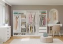 GARDEROBA OPENO SZAFA OTWARTA MODUŁOWA REGAŁ Z DRĄŻKIEM SYPIALNIA BIAŁY MAT