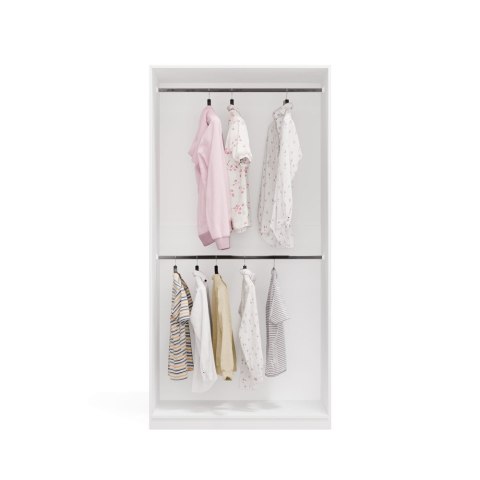 GARDEROBA OPENO SZAFA OTWARTA MODUŁOWA 2 DRĄŻKI DO SYPIALNI BIAŁY MAT