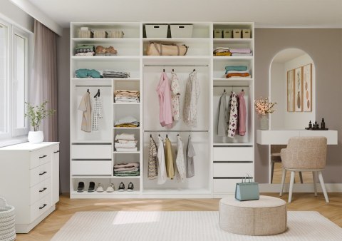 NADSTAWKA OPENO 60CM MODUŁOWA PÓŁKA DO GARDEROBY SYPIALNI BIAŁY MAT