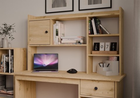 NADSTAWKA DO BIURKA 120CM DRZWI PÓŁKI DĄB ARTISAN