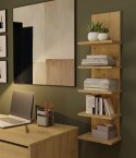 REGAŁ WISZĄCY 5 PÓŁEK NA KSIĄŻKI DO BIURA SALONU DĄB ARTISAN
