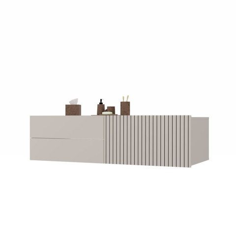 WISZĄCA SZAFKA POD UMYWALKĘ TIGO 2 SZUFLADY RYFLOWANY FRONT KOLOR: KASZMIR